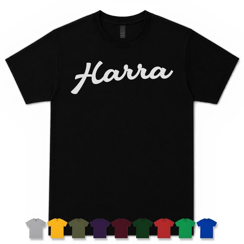 Harra retro script shirt - script, t-shirt