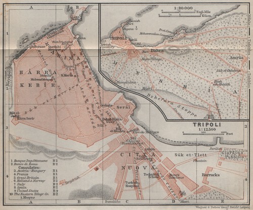 Tripoli stadtplan umgebung - tripoli, &